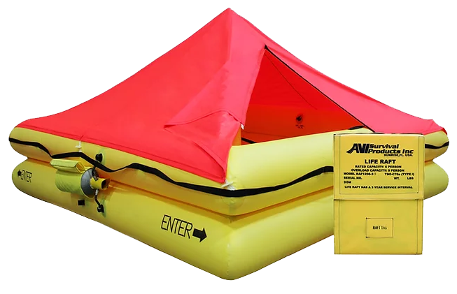 6 Man TSO FAA Approved Part 91 Self Inflating Commercial Aviation Life Raft